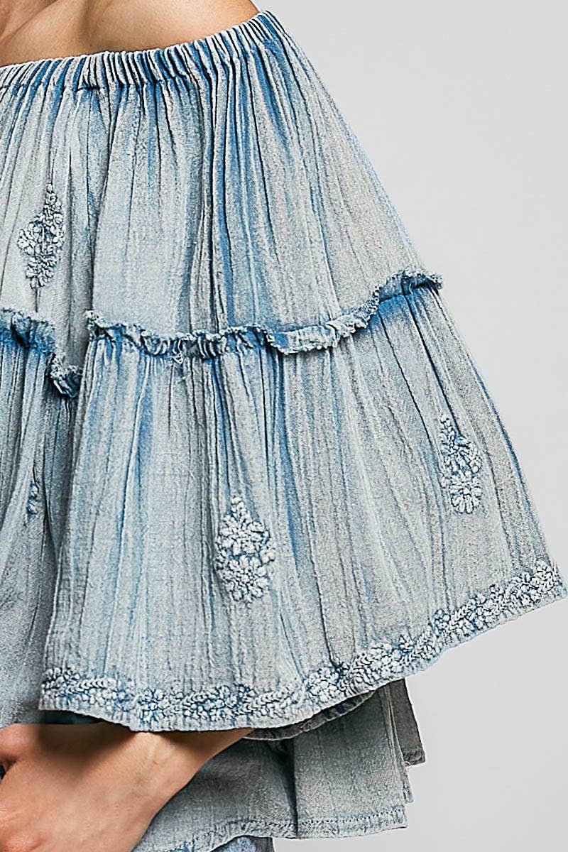 Off Shoulder Bell Sleeve Blouse