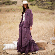 Mineral Wash Lace Tiered Ruffle Pants