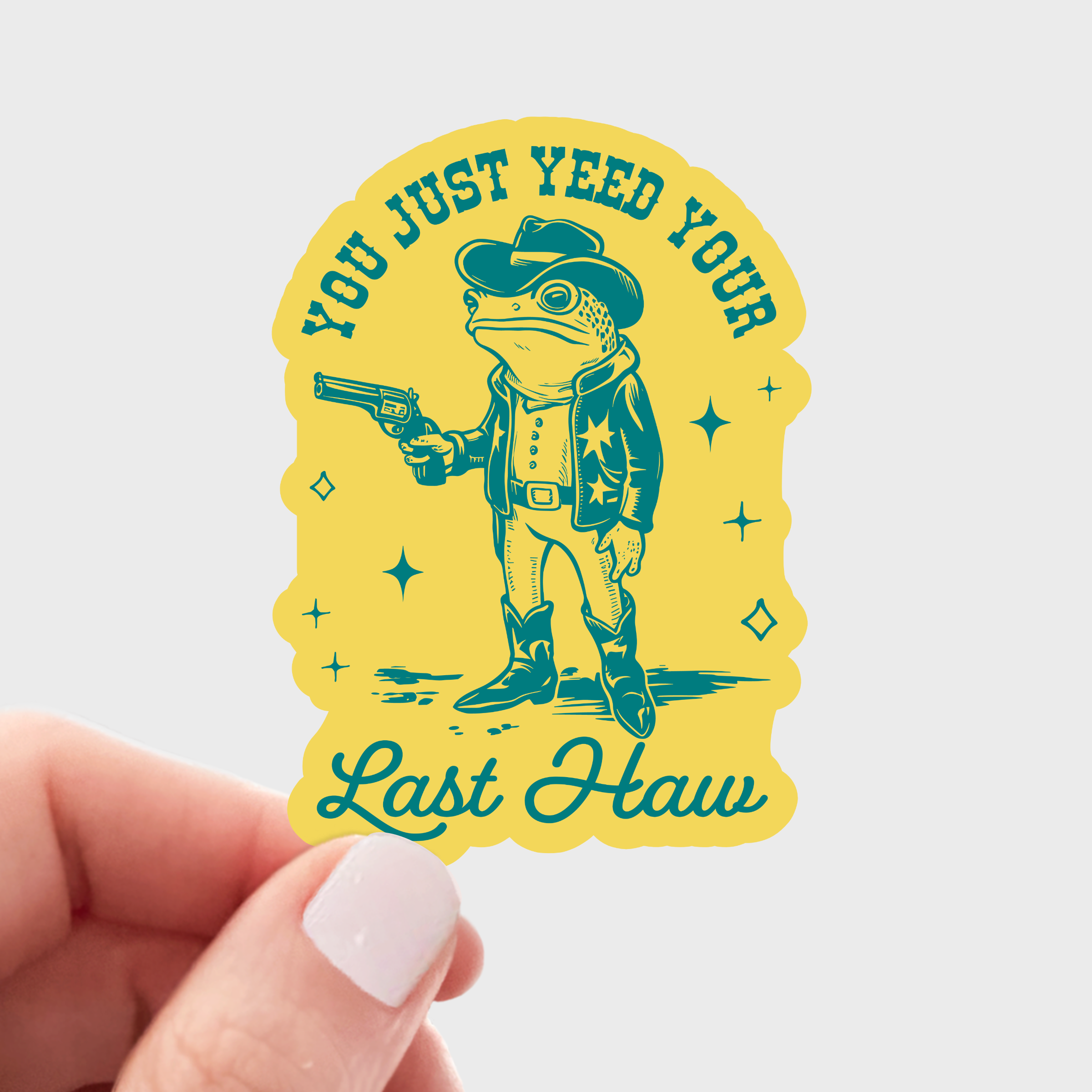 Your Last Haw Frog Cowboy Sticker