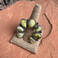 Beautiful Handmade Palomino Turquoise And Sterling Silver Adjustable Naja STAR Ring