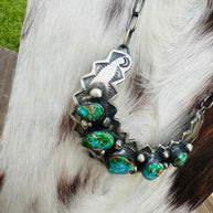 Handcrafted Sonoran Mountain Turquoise & Sterling Silver Necklace by Chimney Butte