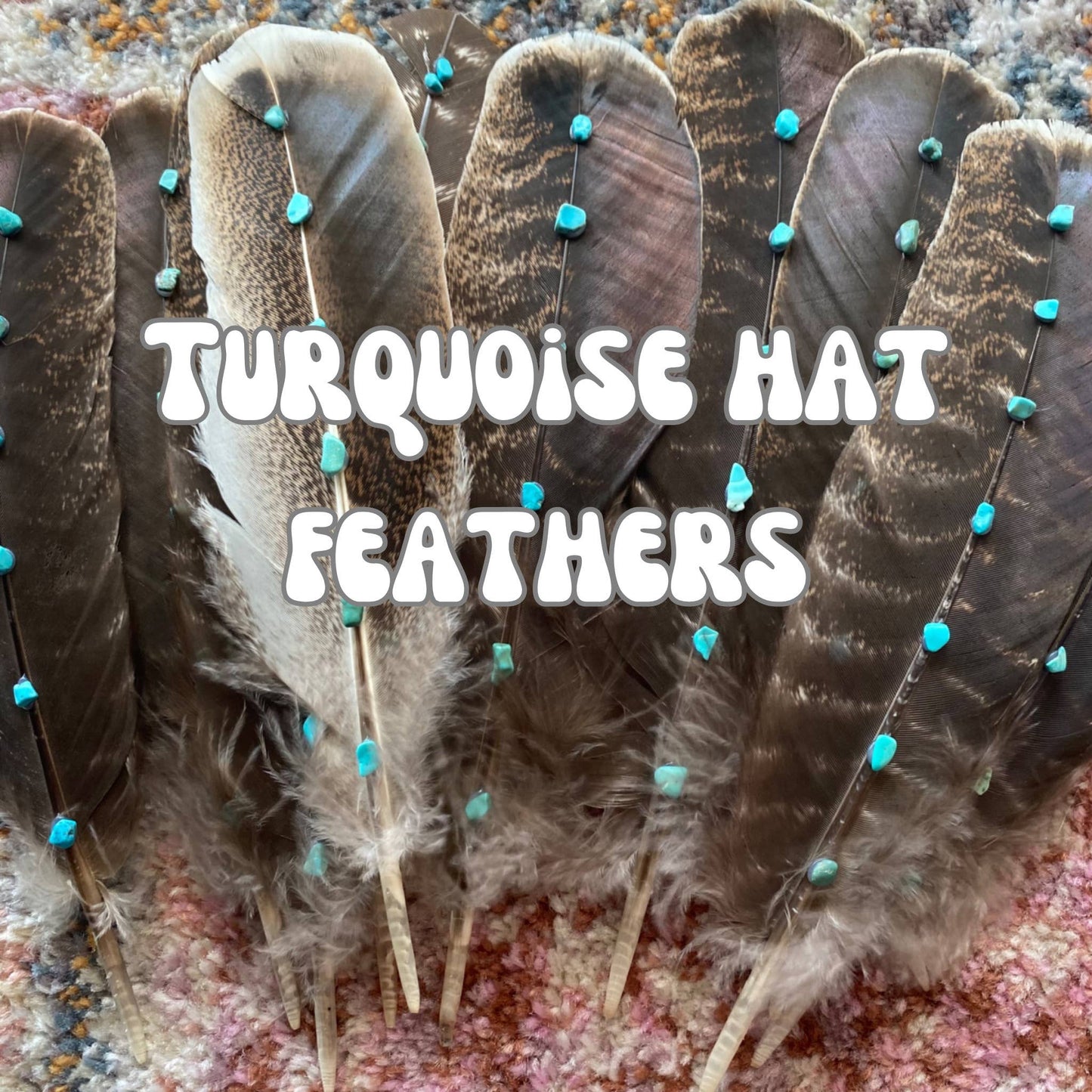 Turkey turquoise hat feather