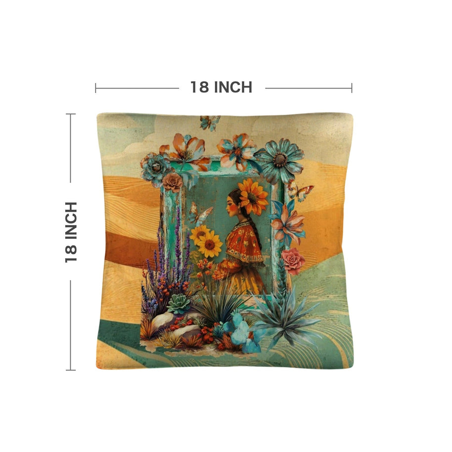 Colores de Mexico Fantasia Throw Pillow Case 18x18inch Made In America