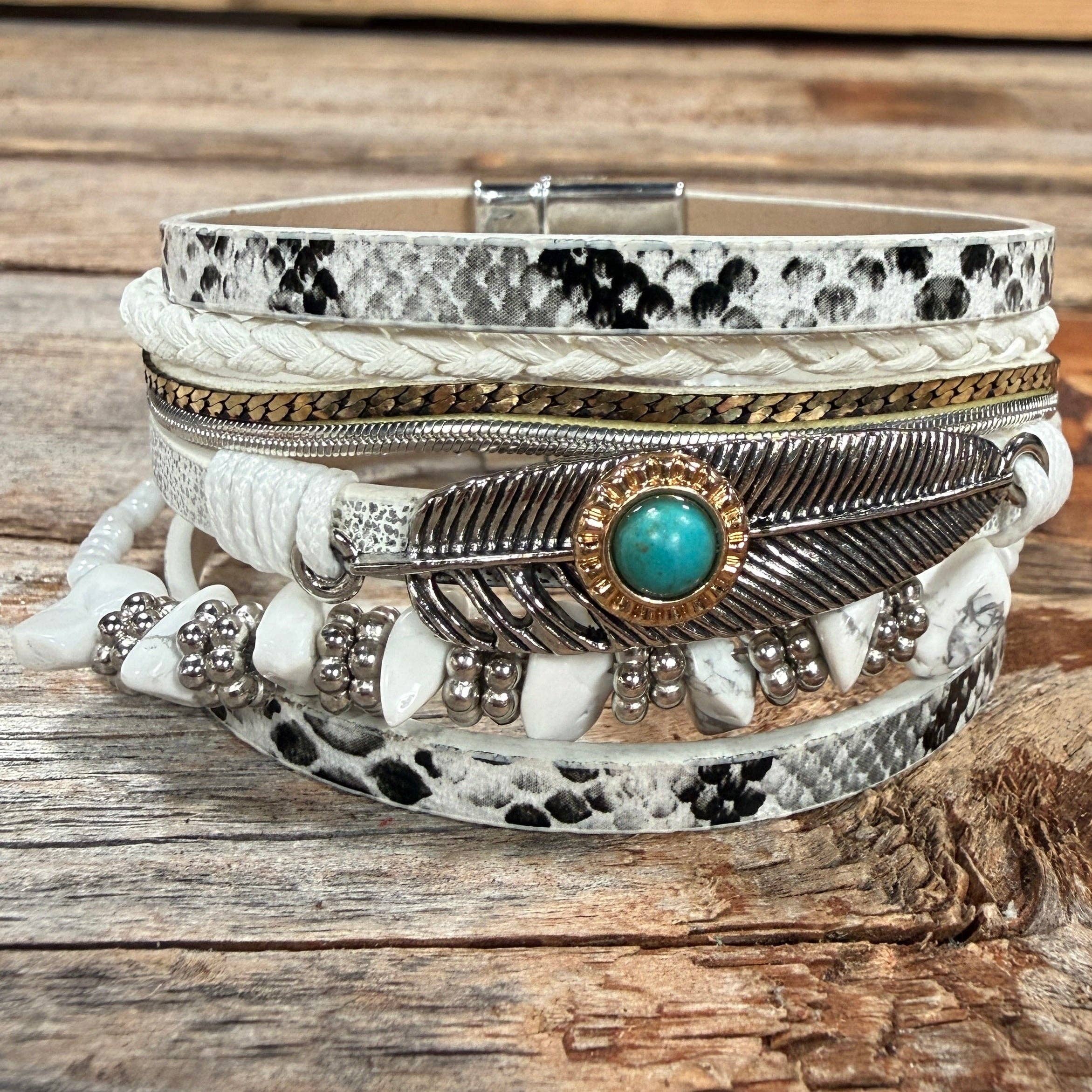White Boho Wrap Bracelet