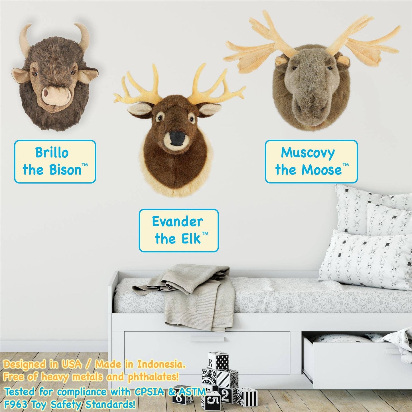 Evander the Elk Head | 25 Inch Stuffed Animal Head Plush