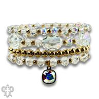 Swarovski® drop four-strand faceted bead bracelet