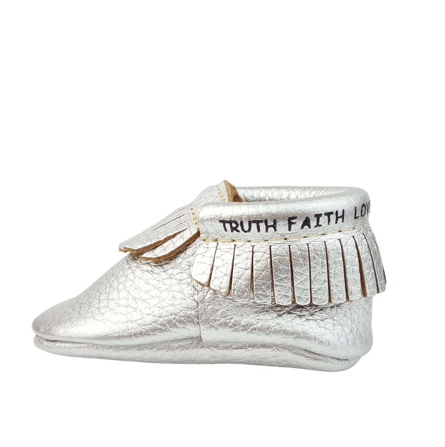 Sale: Bible Vere Soft Metallic Leather Baby Moccasins