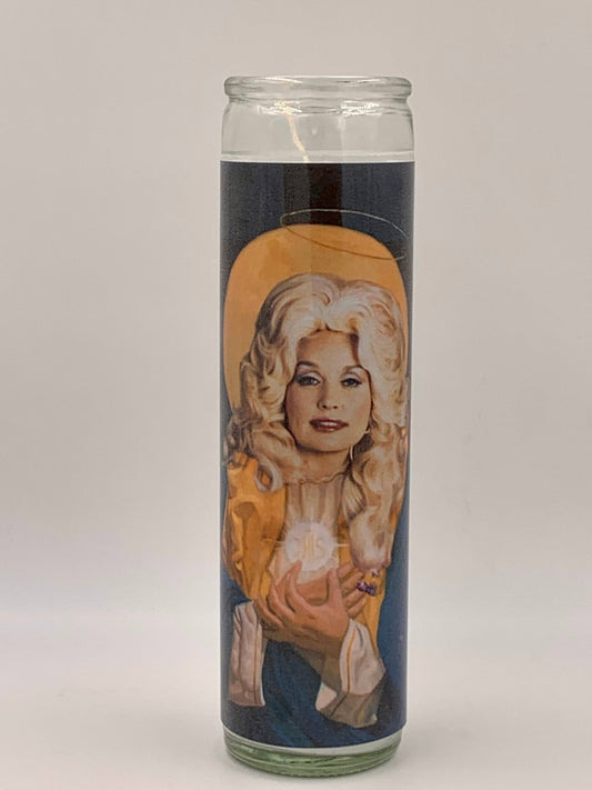 Dolly Parton blue Prayer Candle