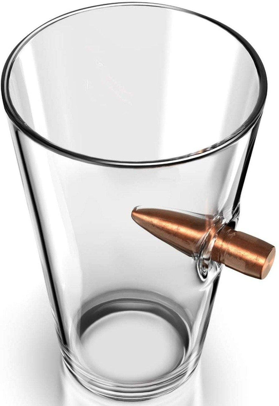 50 Caliber Real Bullet Pint Glass