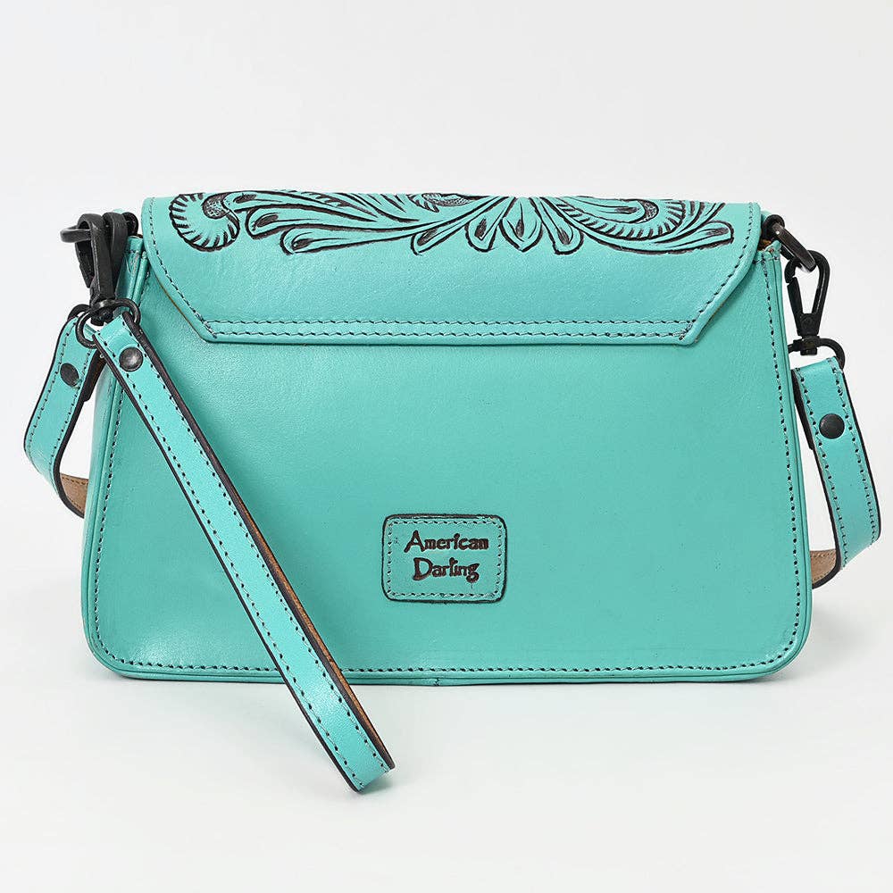 Turquoise Embossed Crossbody