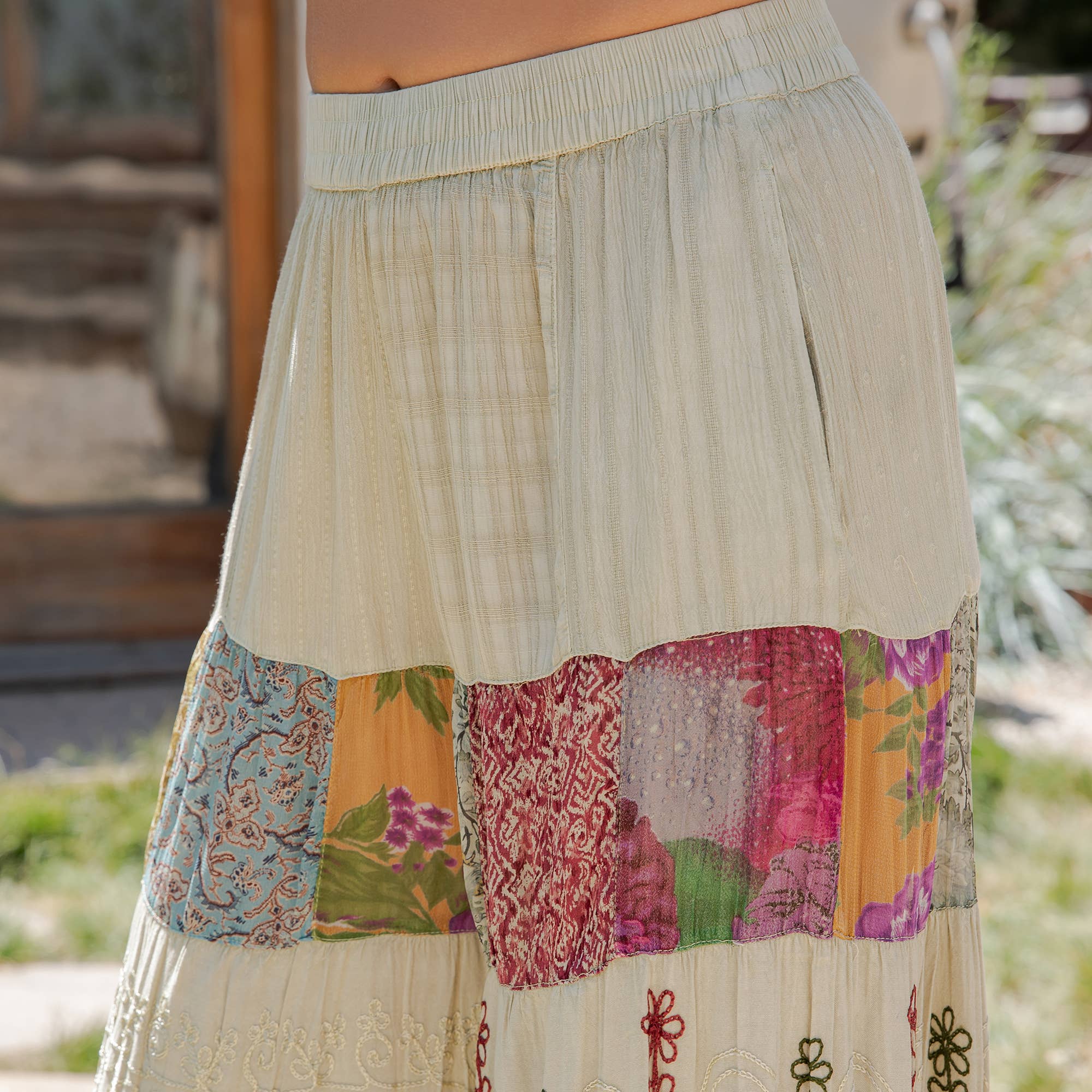 Boho Patchwork Palazzo Pants