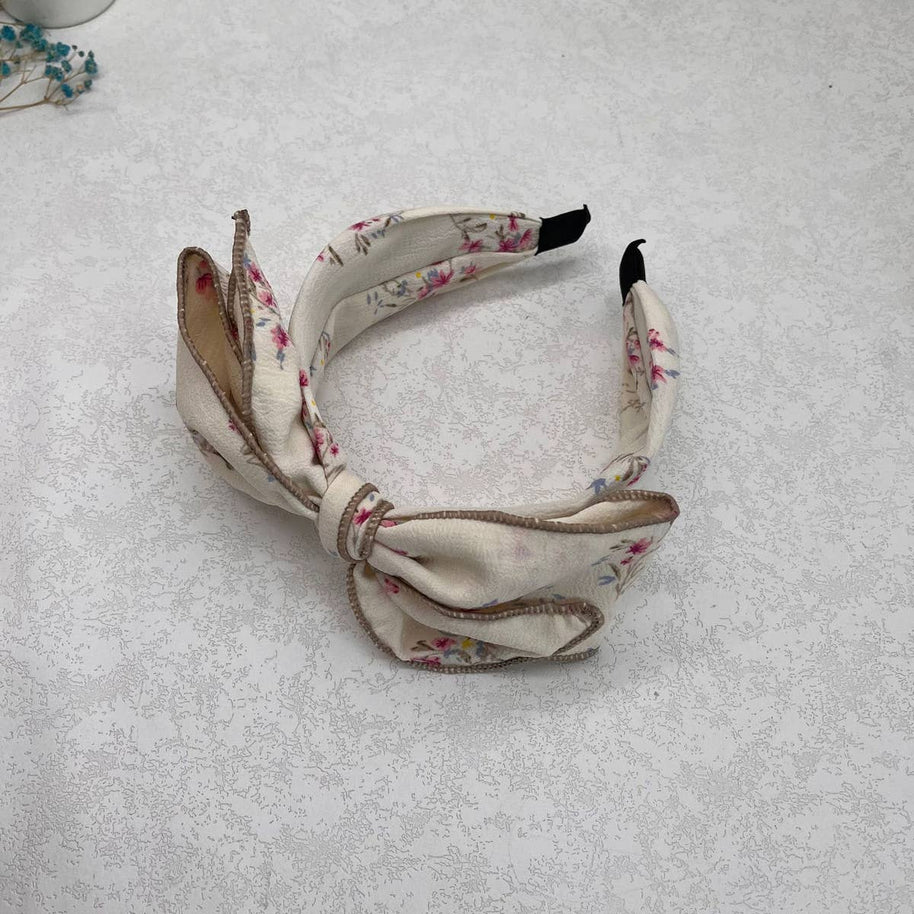 Wide Floral Bow Headband