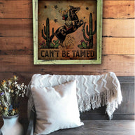 Can't be Tamed Cowgirl - Square Framed Artwork
