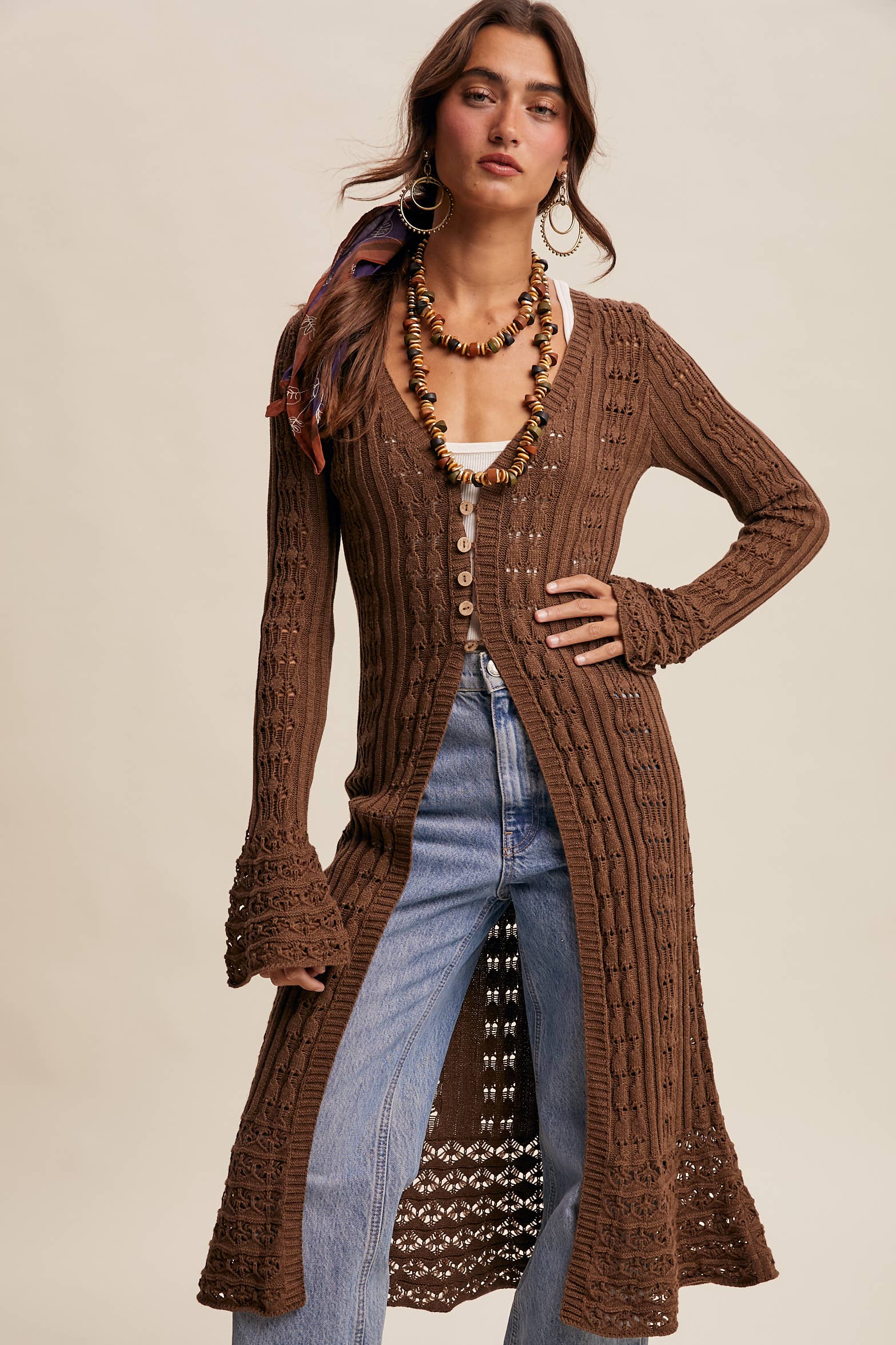 Crochet Longline Cardigan / Duster