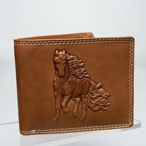 American Bison Bifold Wallet with 3D Horse Embossing