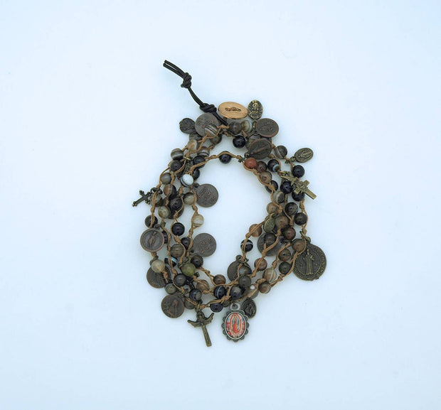 Beaded Brown Stone Jewelry Bracelet or necklace