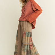 Tiered Boho Wide Leg Pants