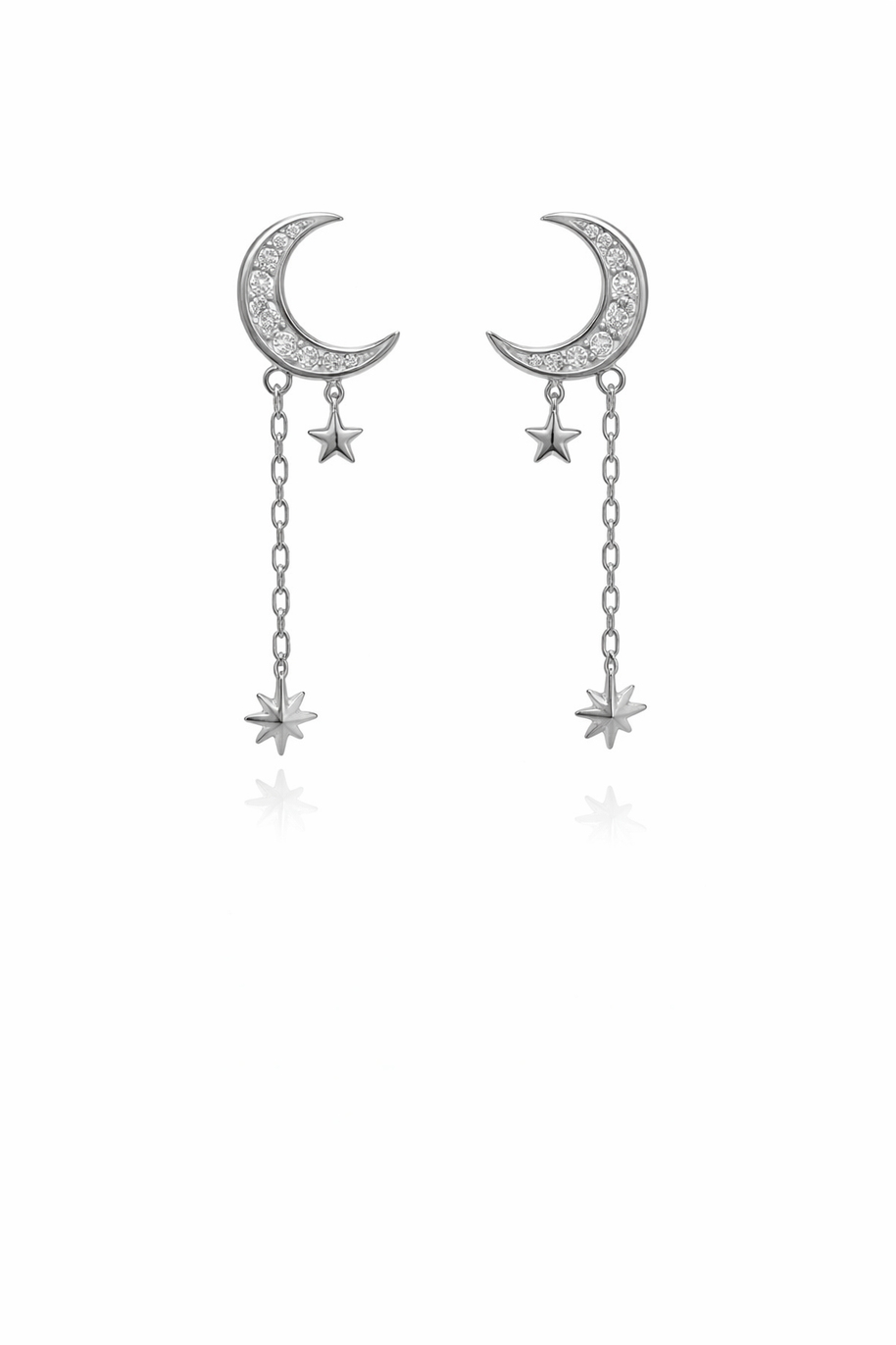 Sterling silver dangling stars earrings