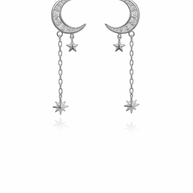 Sterling silver dangling stars earrings