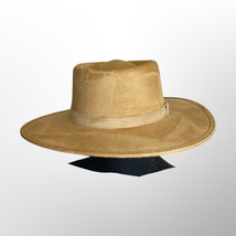 Crown Vegan Suede Flat Brim Boater Hat