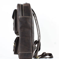Hunter Leather Backpack with Front Pockets