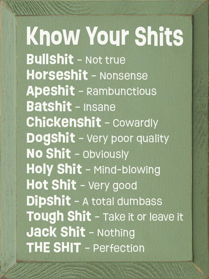 Know Your Shits Sign