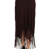 Stretch Fringe Skirt, Wine