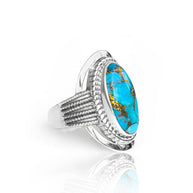 Blue Copper Turquoise Sterling Ring