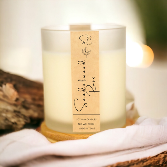 Sandalwood Rose Soy Candle - Luxury Large Candle