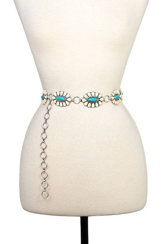 Pink Floral Concho Belt