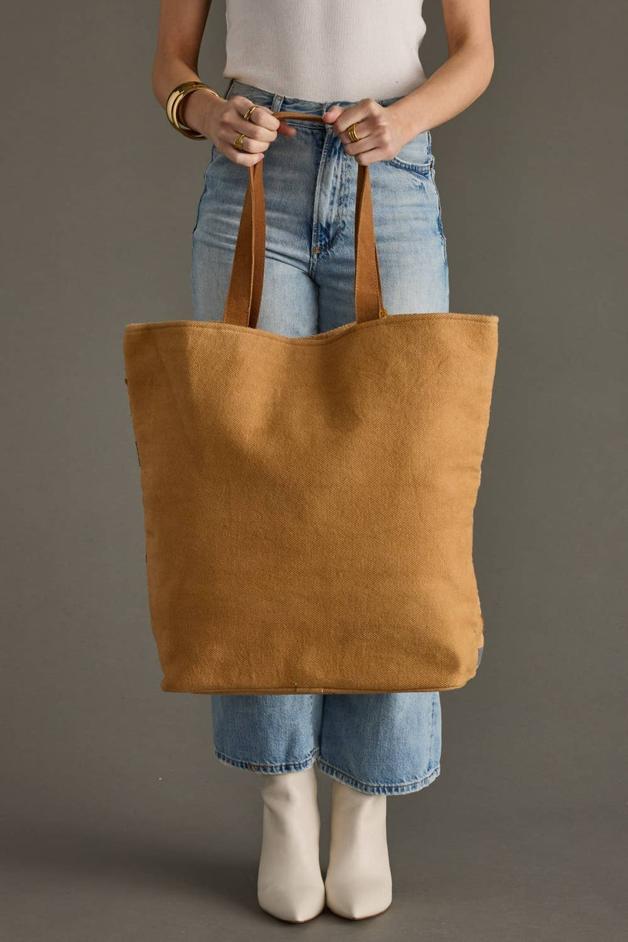 Tan, Camel & Teal Aztec Tote