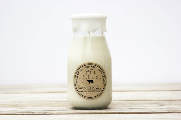 Milk Bottle Candle Coconut Cream