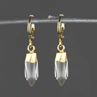 Golden Huggie w/ Crystal Drop Earrings