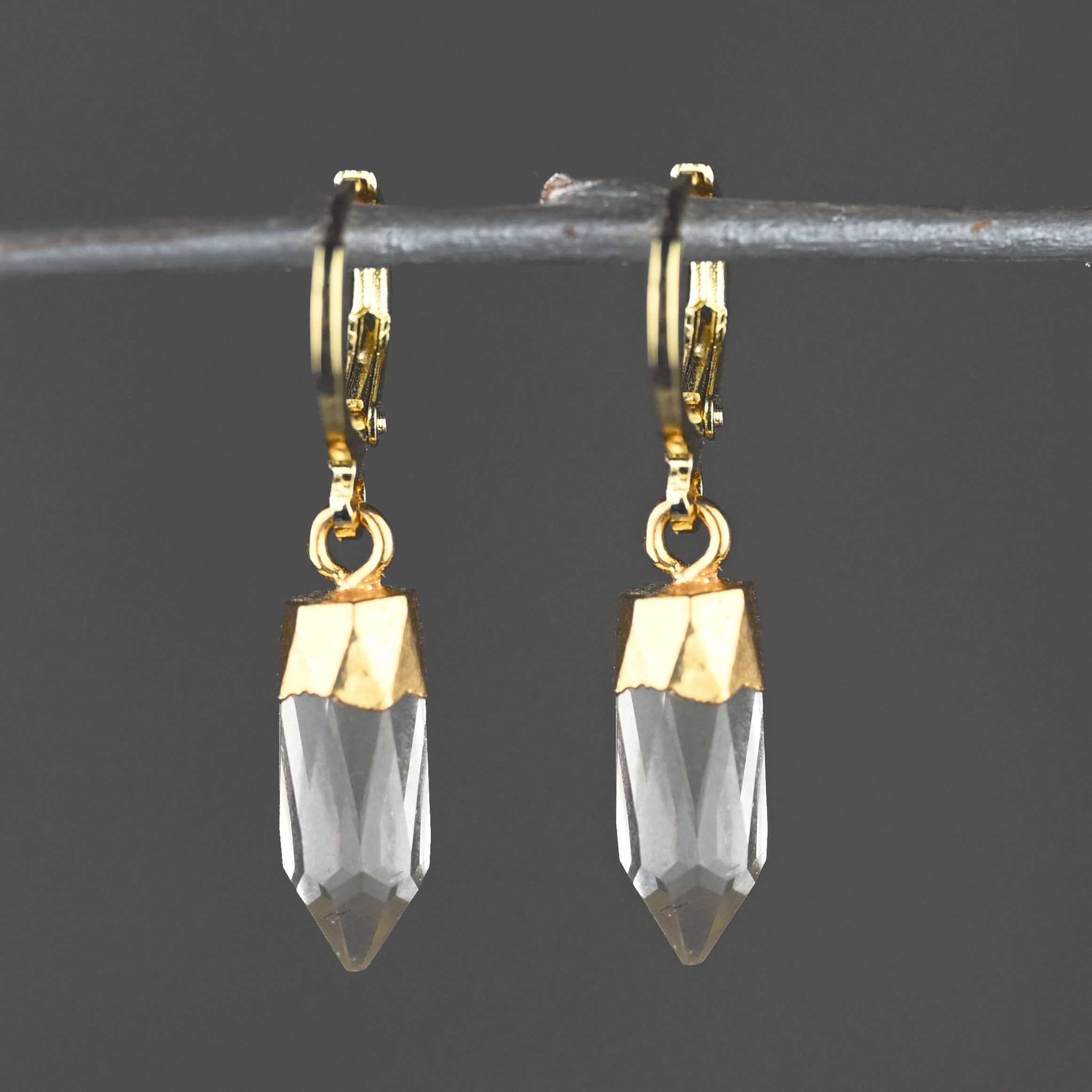 Golden Huggie w/ Crystal Drop Earrings