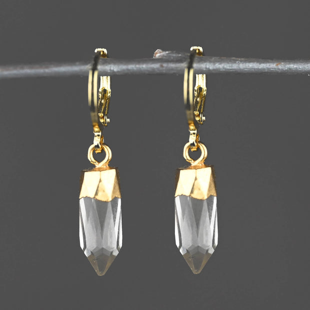 Golden Huggie w/ Crystal Drop Earrings