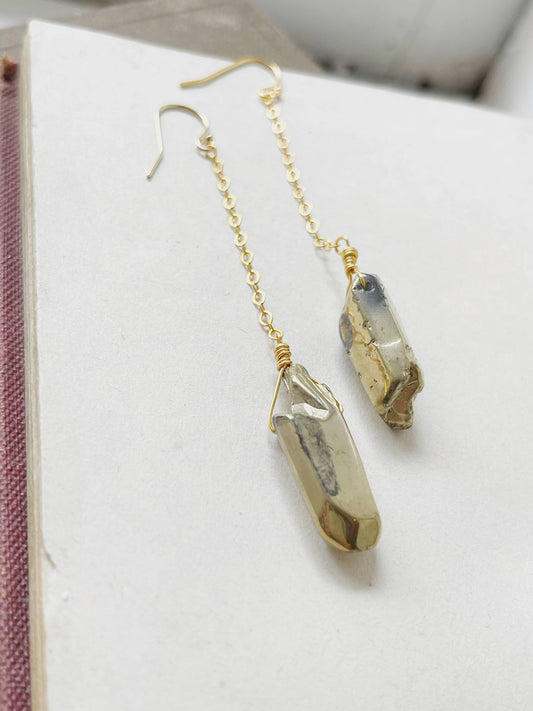 Pyrite Point Earrings