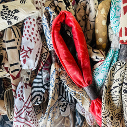 Boho Bandanas With Cowhide Leather Slides