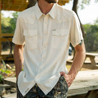 Sendero Wyatt Pearl Snap Shirt, White