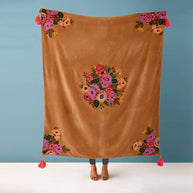 Yellow Timberline Lodge Floral Throw, 50X60
