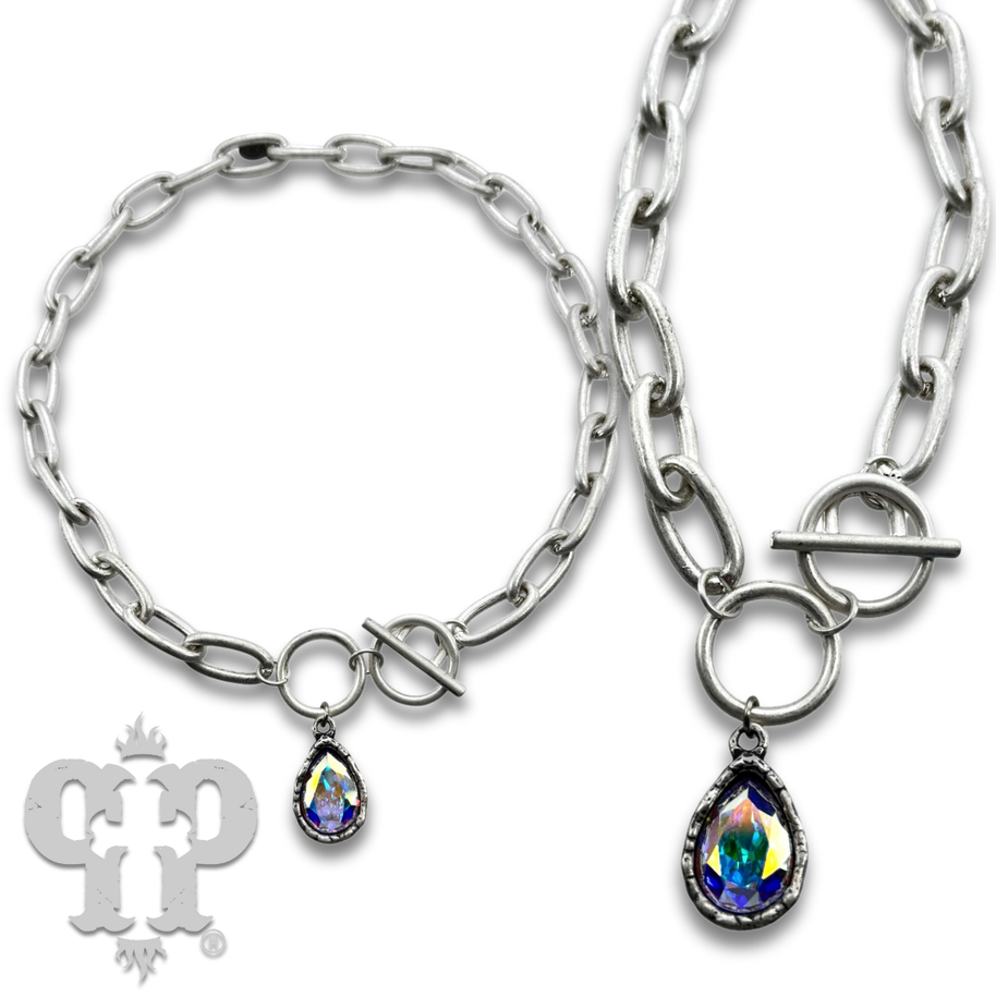 Teardrop Swarovski® crystal Chain Necklace
