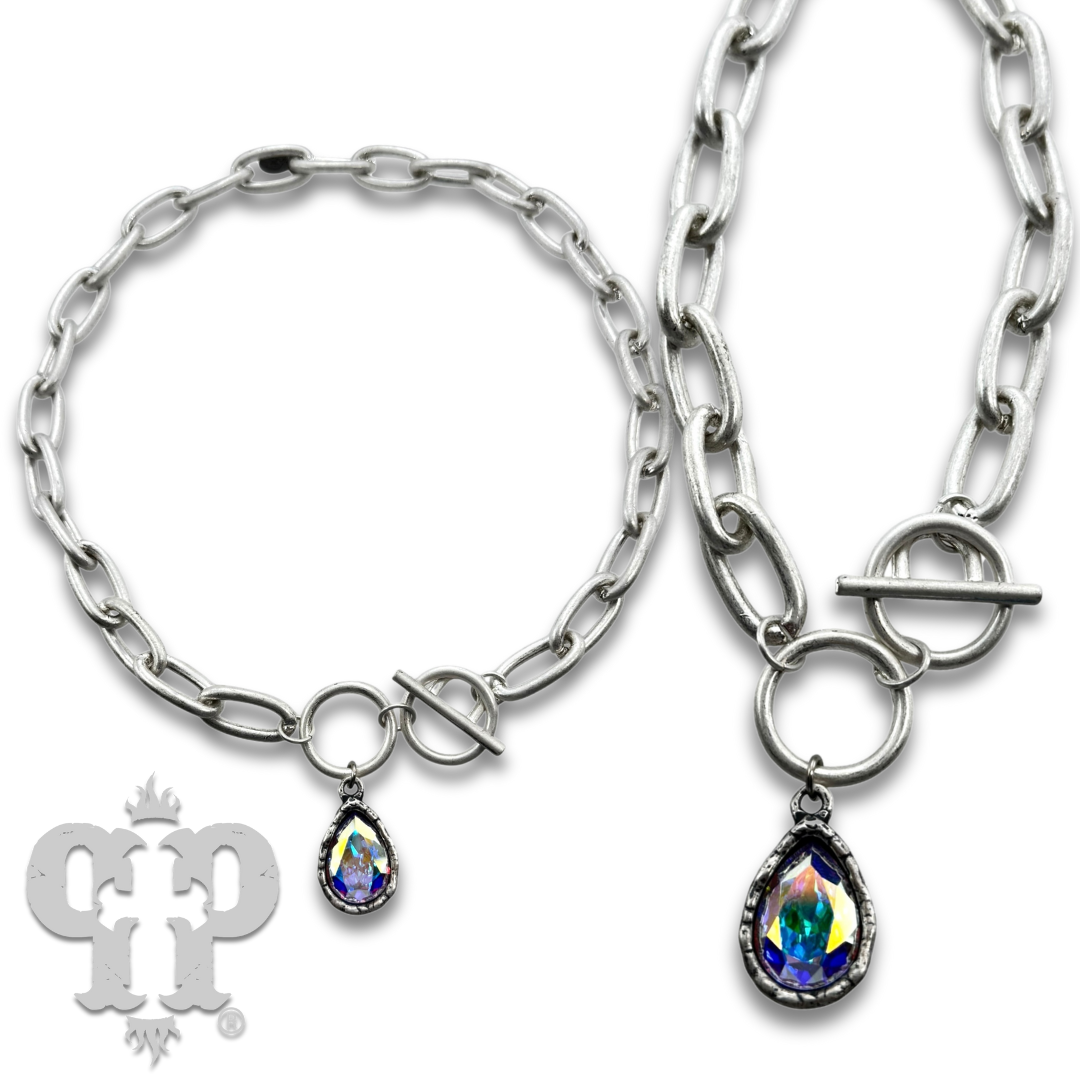 Teardrop Swarovski® crystal Chain Necklace