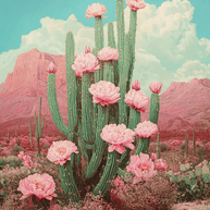 Blooming Cactus Art Print