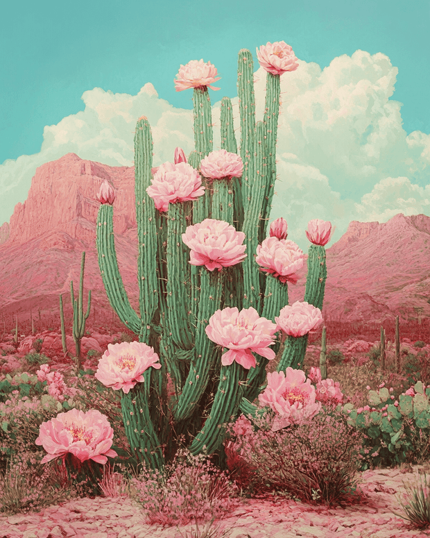 Blooming Cactus Art Print