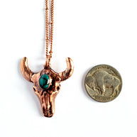 Turquoise Bull Skull Necklace