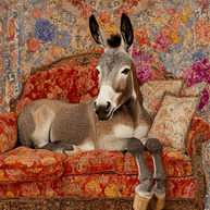 Donkey on Chaise Lounge Print