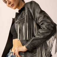 Midnight Maverick Fringe Leather Jacket