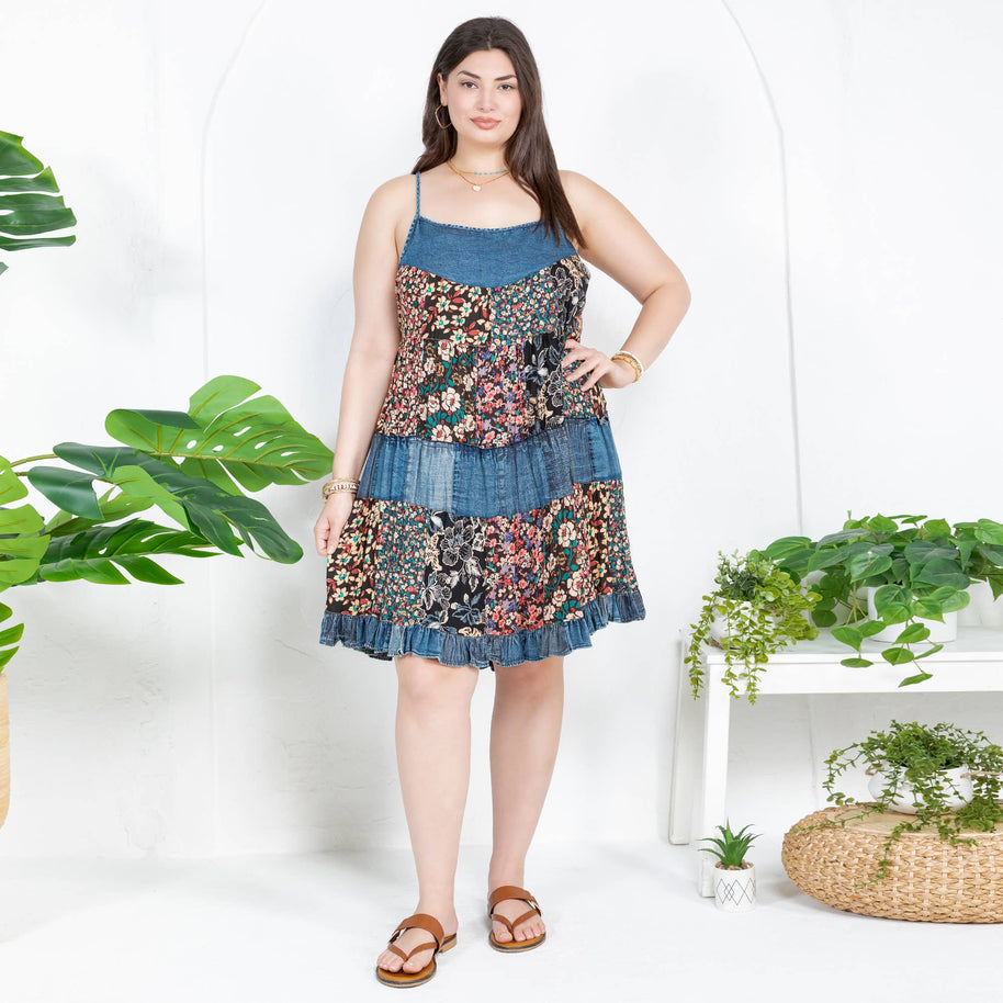 Babydoll Patchwork Dress