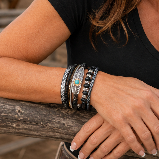 Onyx Boho Wrap Bracelet