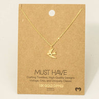 Gold Dipped Flying Bird Necklace