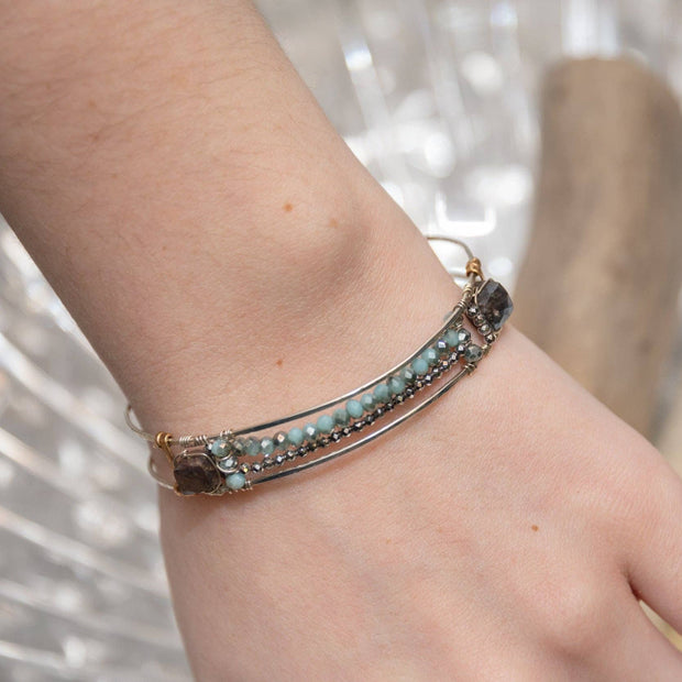 Handmade Get in Line Crystal Cuff Bracelet